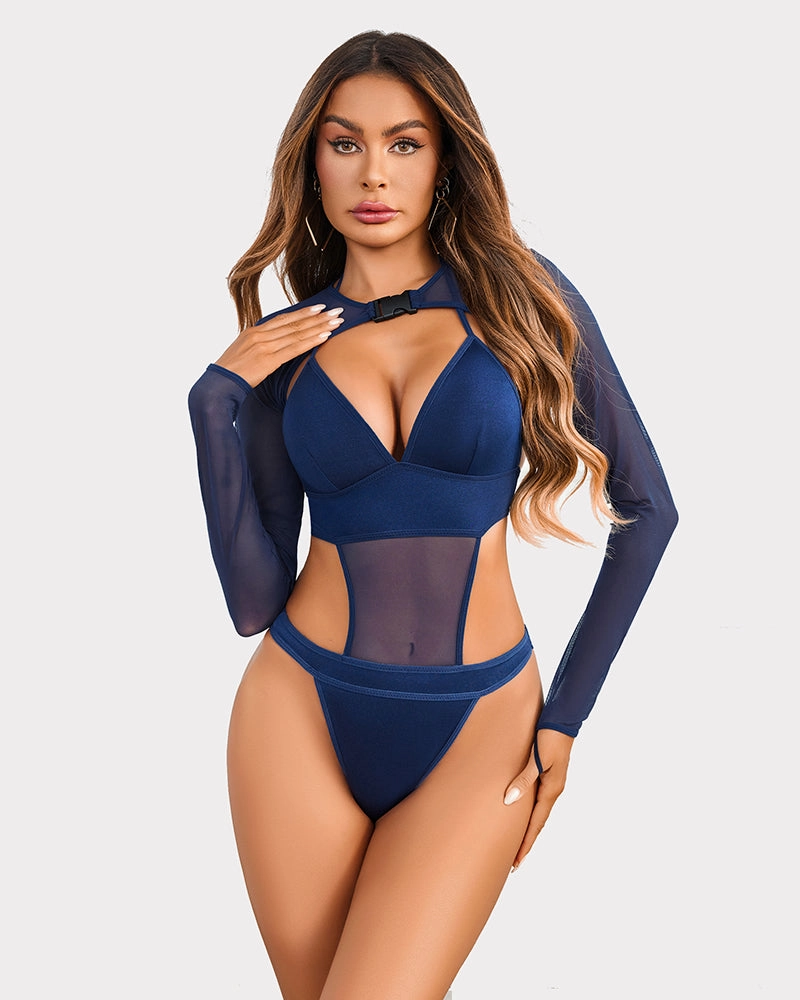 Butterfly Rave Outfits Bodysuit Crop Top Set