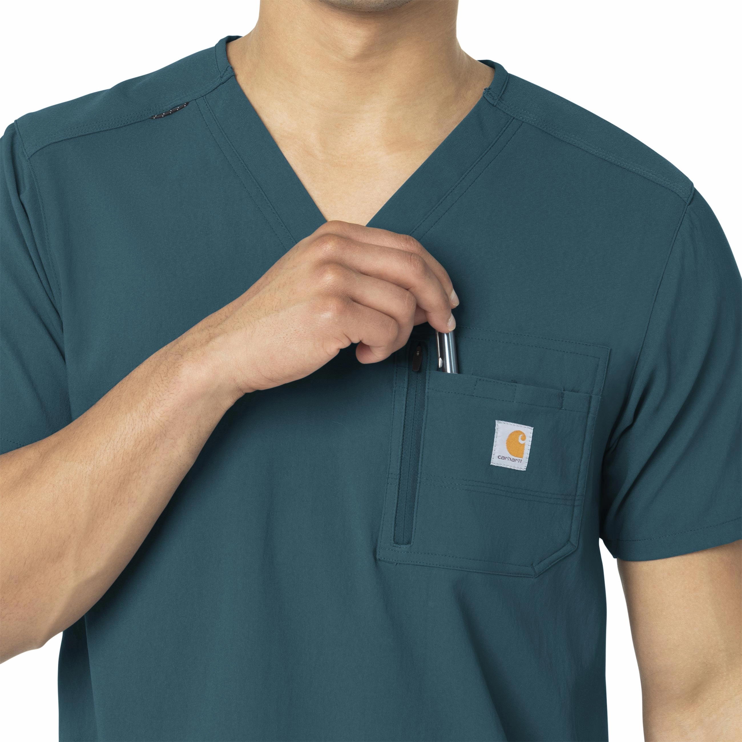 Carhartt Rugged Flex Peak Men's Tuck-In Scrub Top - Caribbean Blue