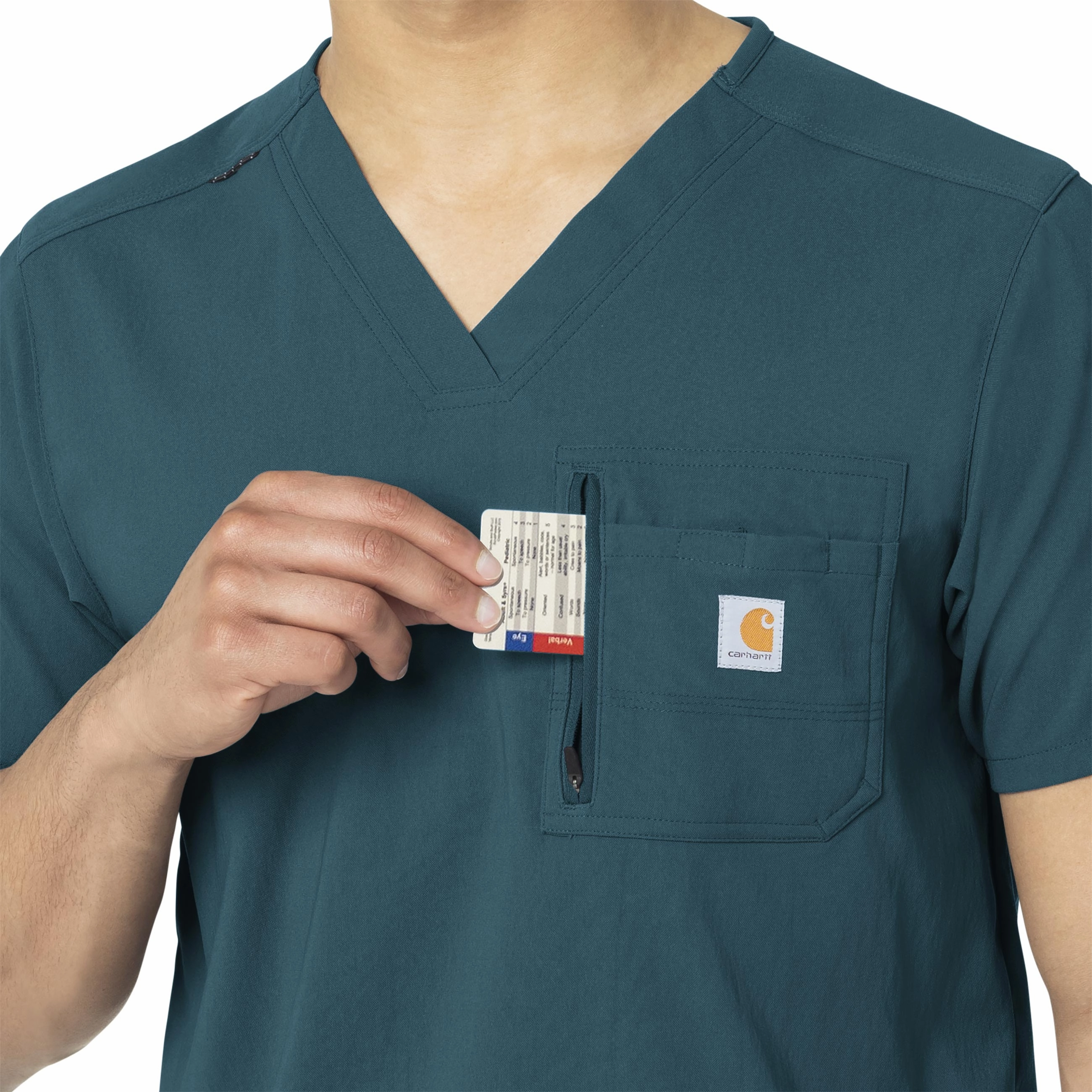 Carhartt Rugged Flex Peak Men's Tuck-In Scrub Top - Caribbean Blue