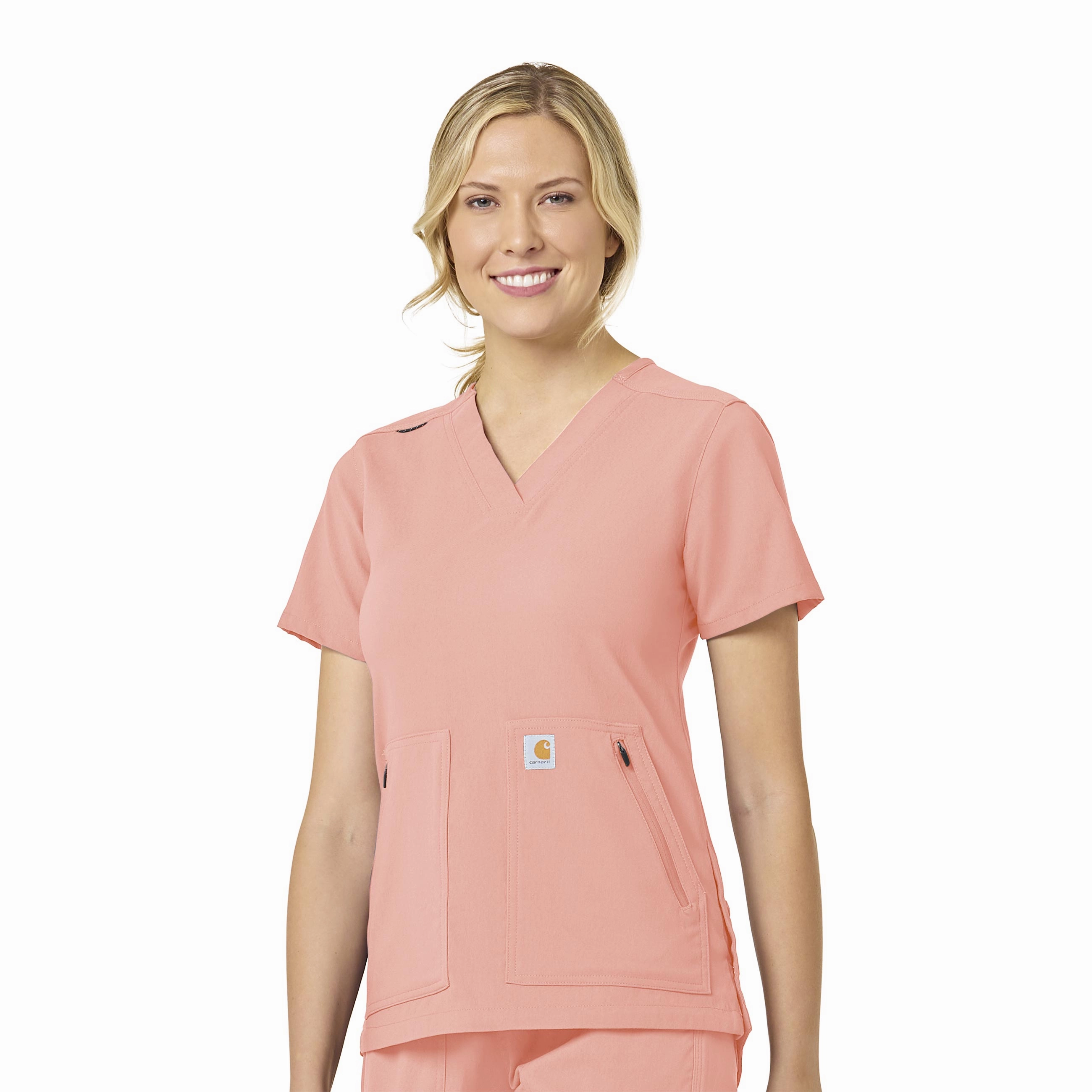 Carhartt Rugged Flex Peak Women's 4-Pocket V-Neck Scrub Top - Sorbet