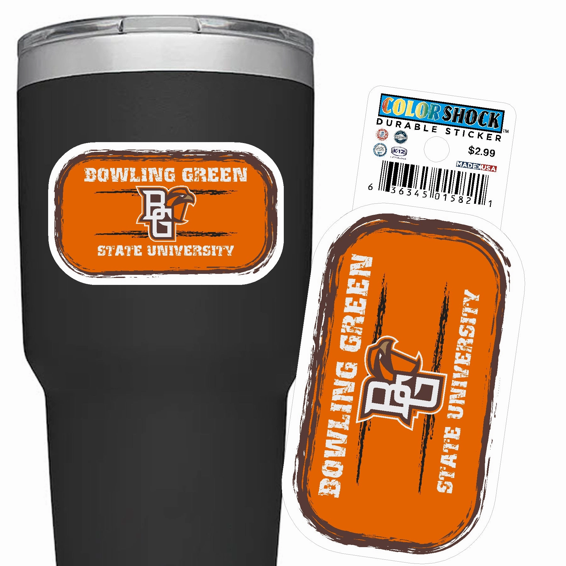 CDI Durable B.G.S.U Orange Rounded Sticker