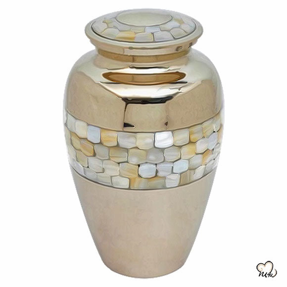 Classic Gold Mother of Pearl Cremation Urn