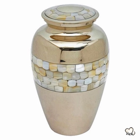Classic Gold Mother of Pearl Cremation Urn