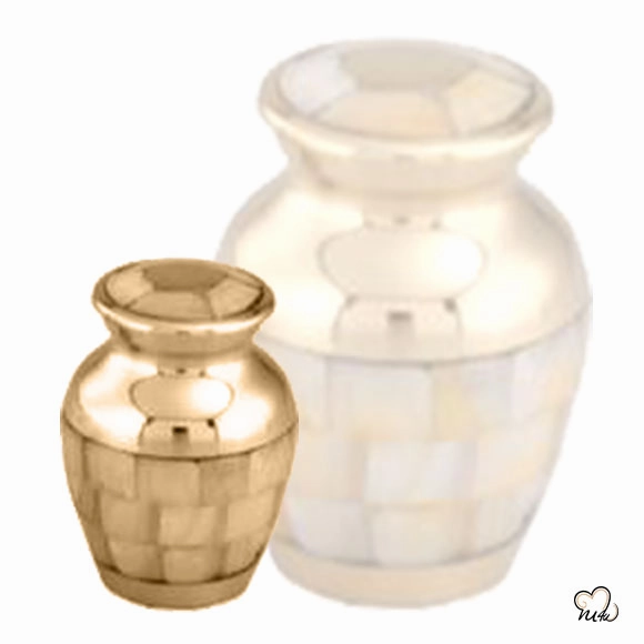 Classic Gold Mother of Pearl Cremation Urn
