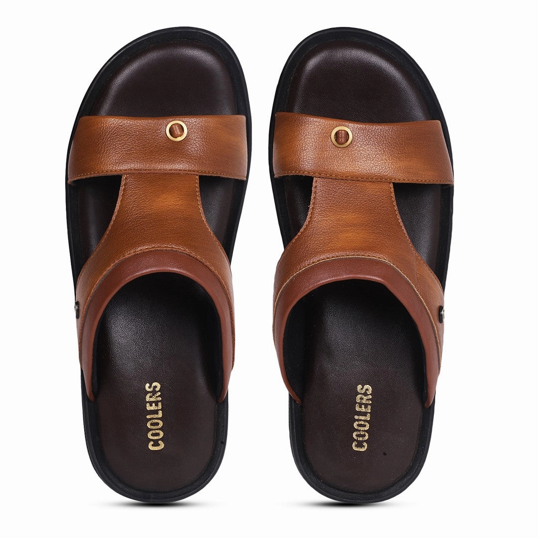 Coolers Tan Casual Slipper For Men VCL-24 By Liberty