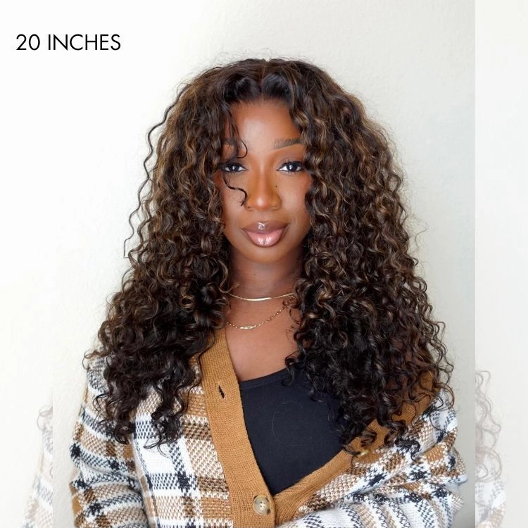 Crazy Wednesday | Luvme Hair PartingMax Glueless Wig Chestnut Brown Highlights Funmi 7x6 Closure HD Lace Long Curly Wig Breathable Cap