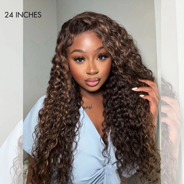 Crazy Wednesday | Luvme Hair PartingMax Glueless Wig Chestnut Brown Highlights Funmi 7x6 Closure HD Lace Long Curly Wig Breathable Cap