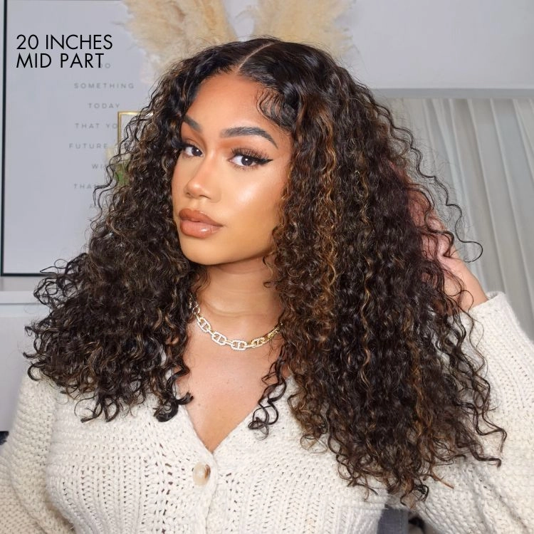 Crazy Wednesday | Luvme Hair PartingMax Glueless Wig Chestnut Brown Highlights Funmi 7x6 Closure HD Lace Long Curly Wig Breathable Cap