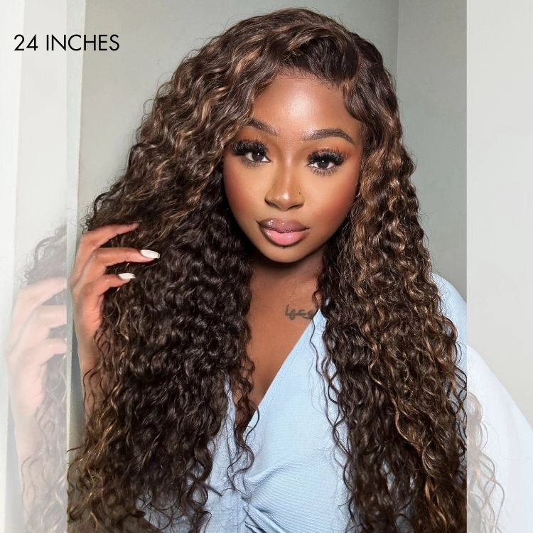 Crazy Wednesday | Luvme Hair PartingMax Glueless Wig Chestnut Brown Highlights Funmi 7x6 Closure HD Lace Long Curly Wig Breathable Cap