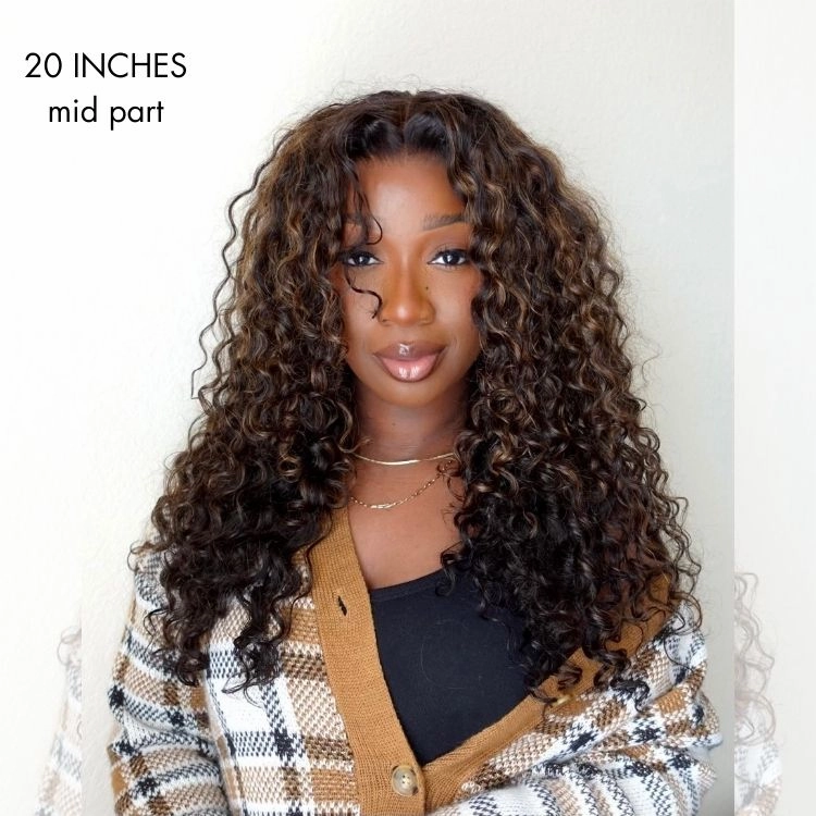 Crazy Wednesday | Luvme Hair PartingMax Glueless Wig Chestnut Brown Highlights Funmi 7x6 Closure HD Lace Long Curly Wig Breathable Cap