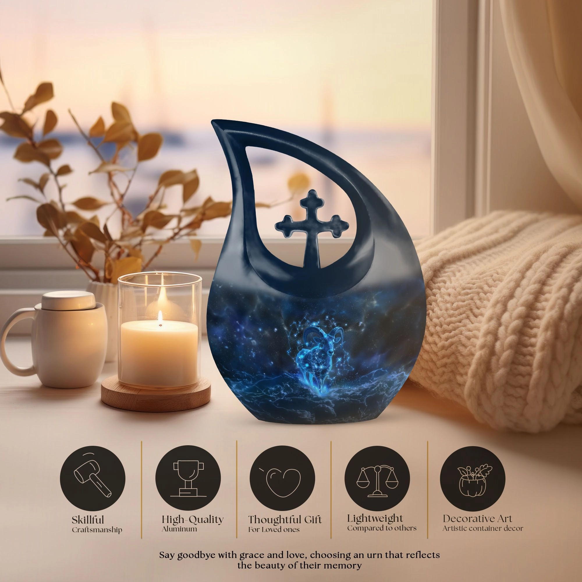 Cross Drop Goat Urn - An Affordable Offering for Lost Loved Ones