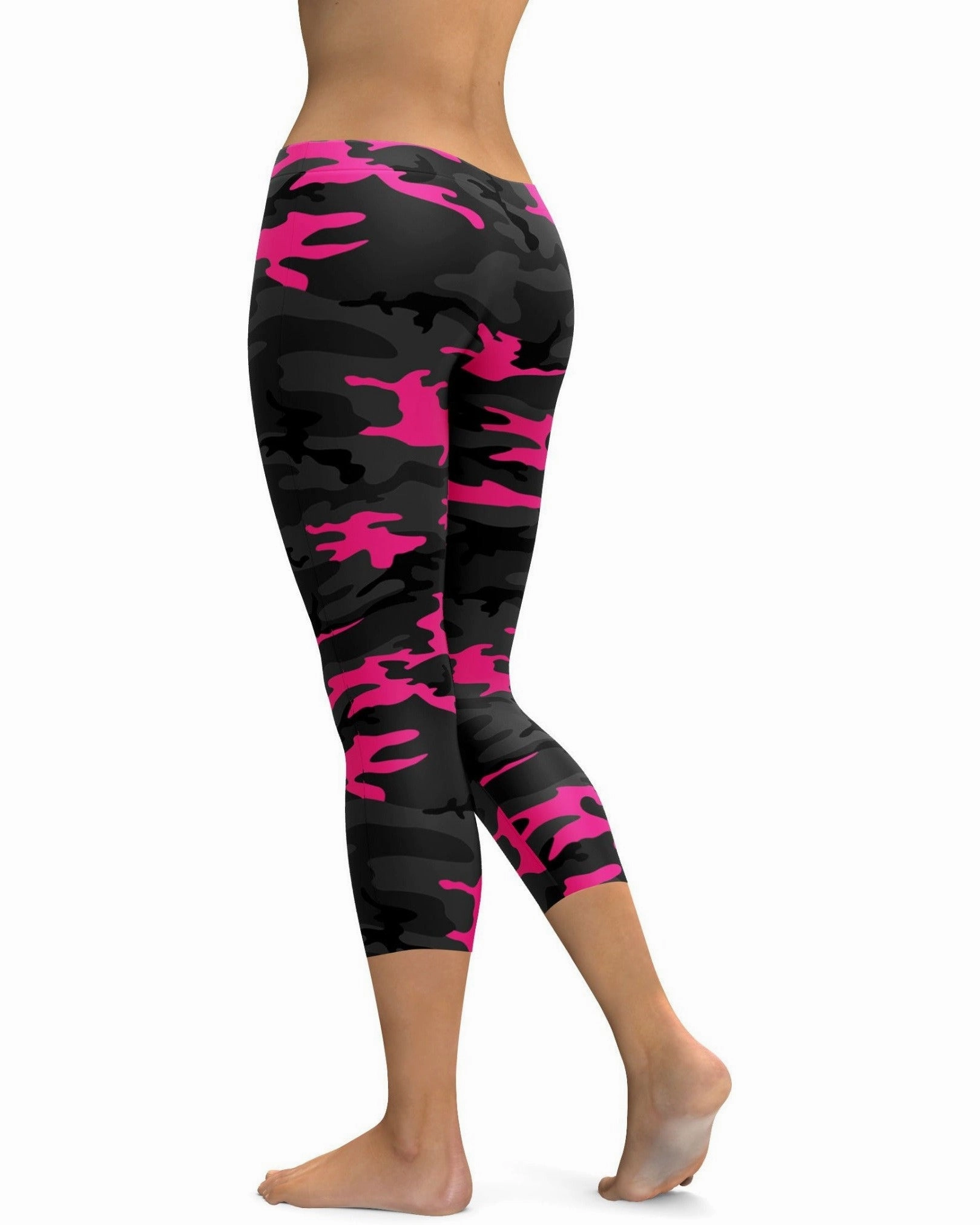 Dark Pink Camo Capris