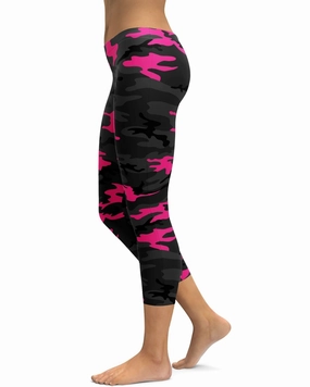 Dark Pink Camo Capris
