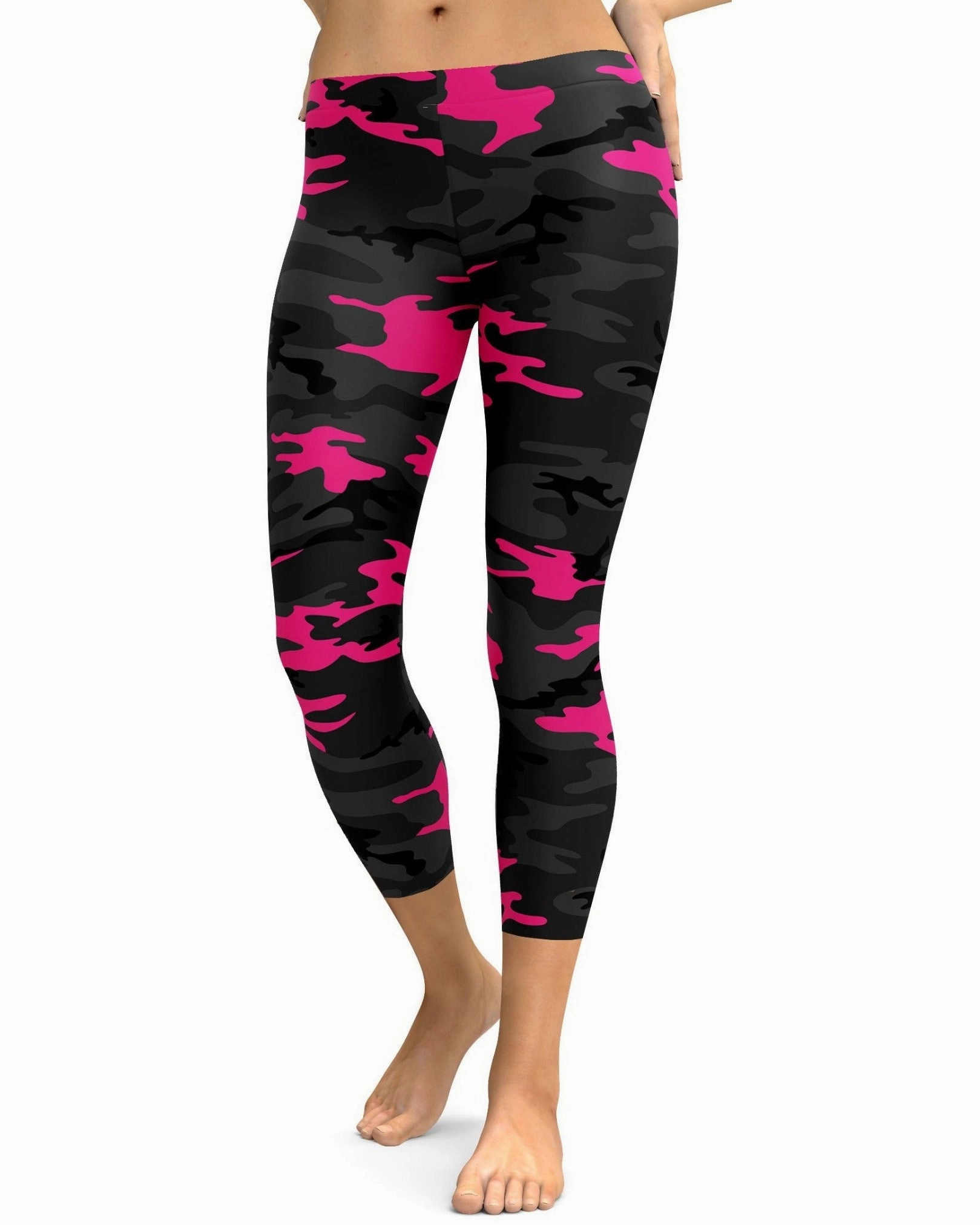 Dark Pink Camo Capris