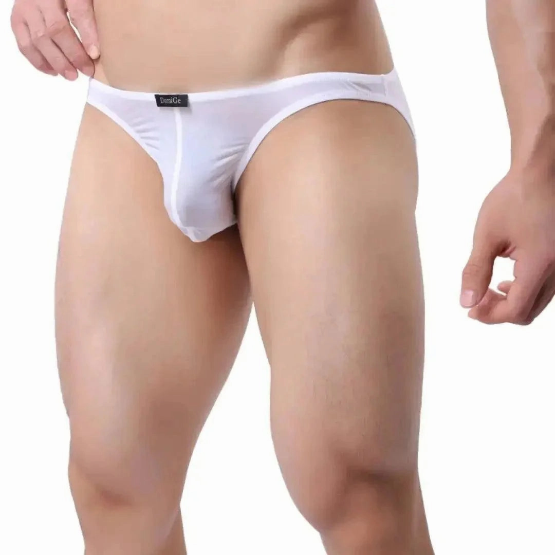 DomiGe Men's Low-Rise Briefs - Full Coverage & Ball Pouch Nylon Underwear