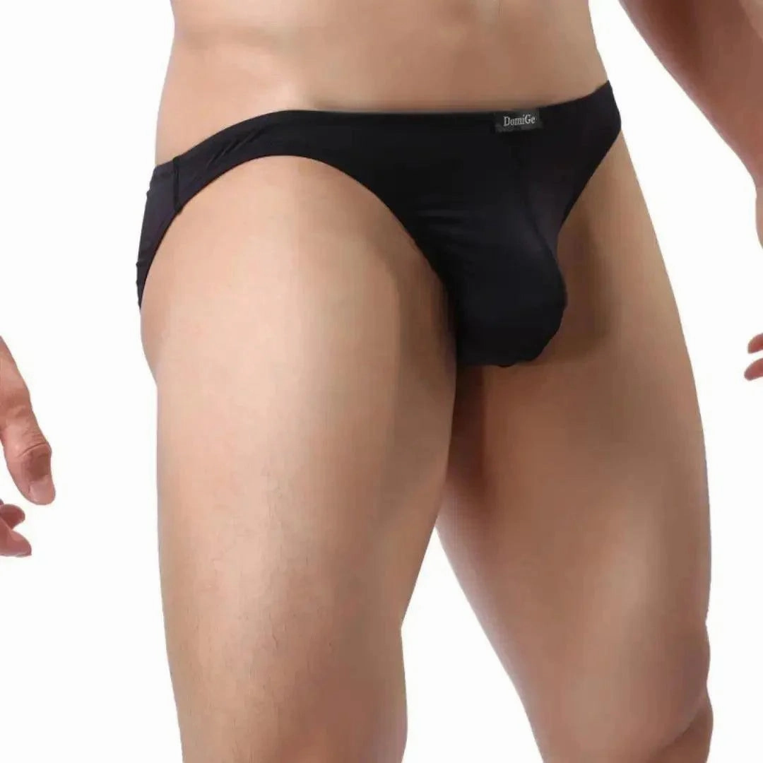 DomiGe Men's Low-Rise Briefs - Full Coverage & Ball Pouch Nylon Underwear