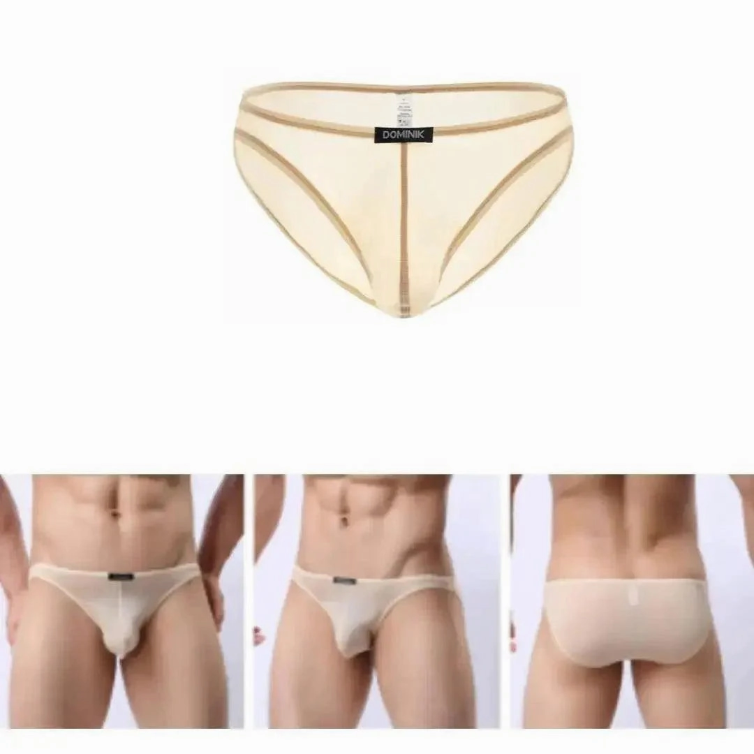 DomiGe Men's Low-Rise Briefs - Full Coverage & Ball Pouch Nylon Underwear