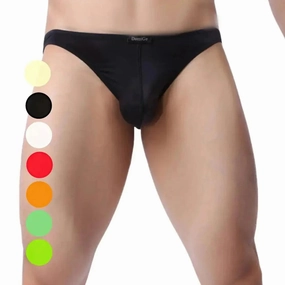 DomiGe Men's Low-Rise Briefs - Full Coverage & Ball Pouch Nylon Underwear