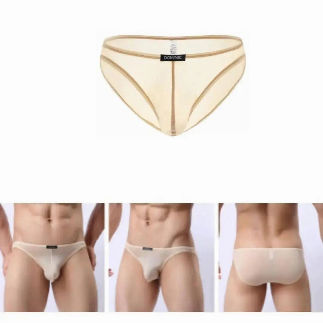 DomiGe Men's Low-Rise Mesh Briefs Full Coverage Male Briefs Underwear