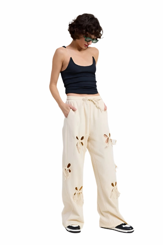 Emory Park FRENCH TERRY PANTS WITH CUTOUT DETAIL
