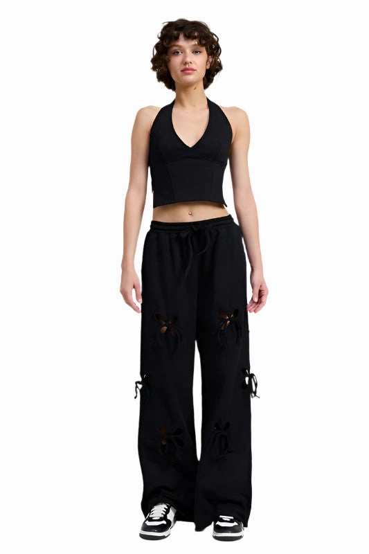 Emory Park FRENCH TERRY PANTS WITH CUTOUT DETAIL