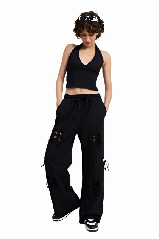 Emory Park FRENCH TERRY PANTS WITH CUTOUT DETAIL