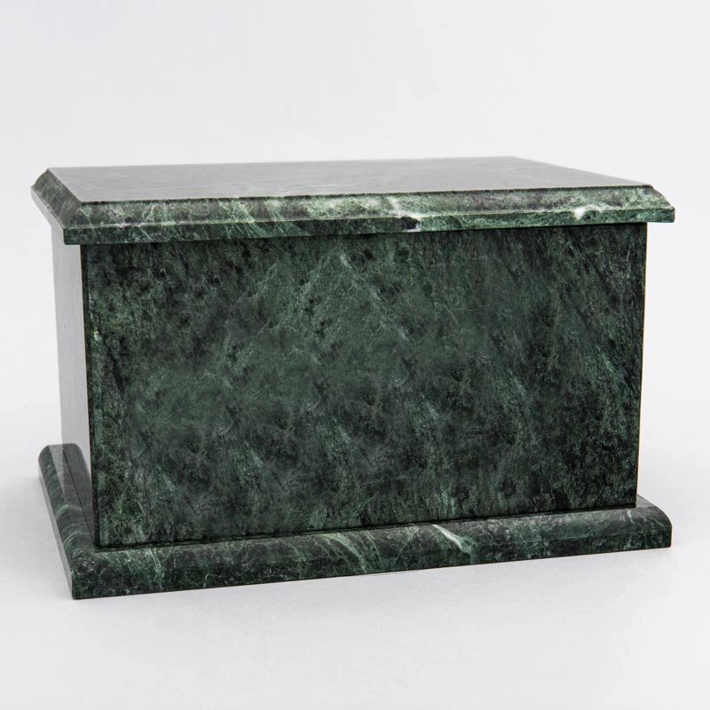Evermore Rectangle Natural Marble Cremation Urn in Green