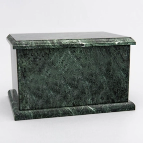 Evermore Rectangle Natural Marble Cremation Urn in Green