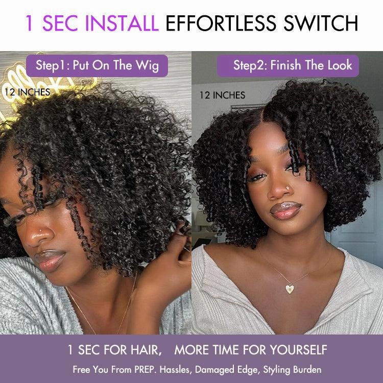 Exclusive Sale | Gorgeous Natural Coily Curl Glueless 5x5 Closure HD Transparent Lace Wig Breathable Cap