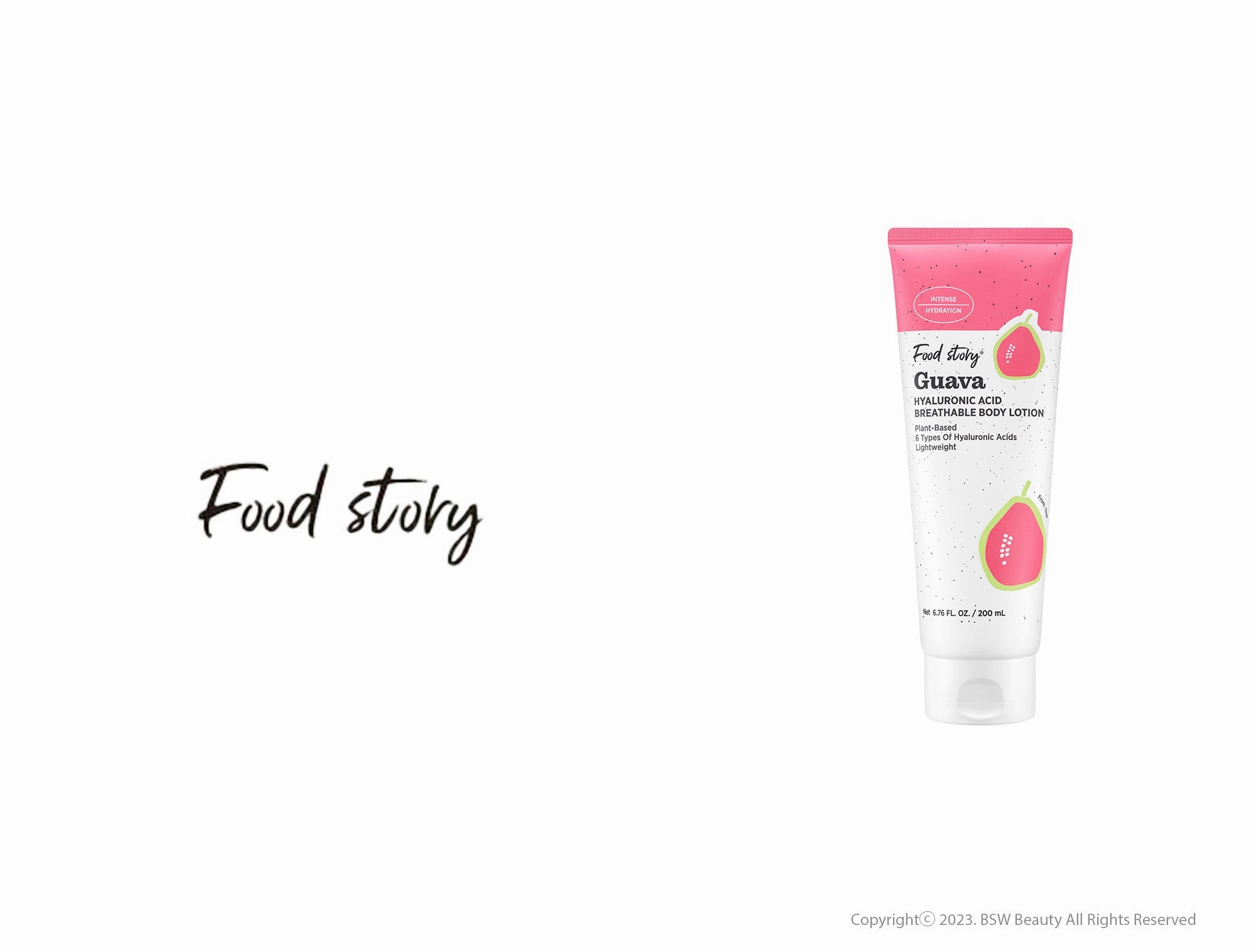 FOOD STORY GUAVA HYALURONIC ACID BREATHABLE BODY LOTION 6.76 FL. OZ. / 200 mL
