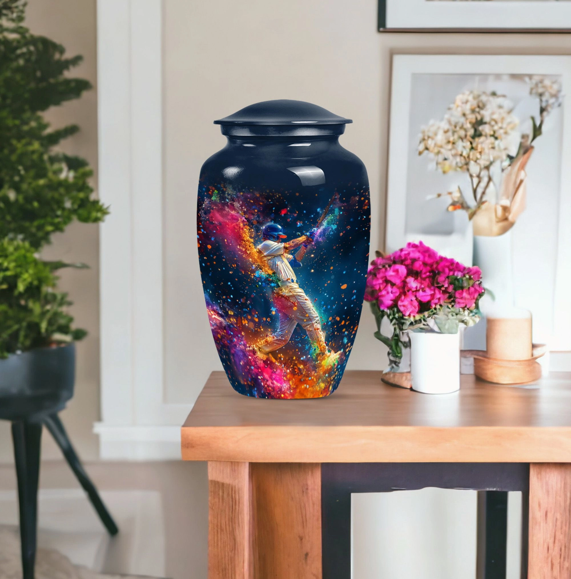 Heartfelt Tribute Baseball Cremation Urn - Durable Large Capacity