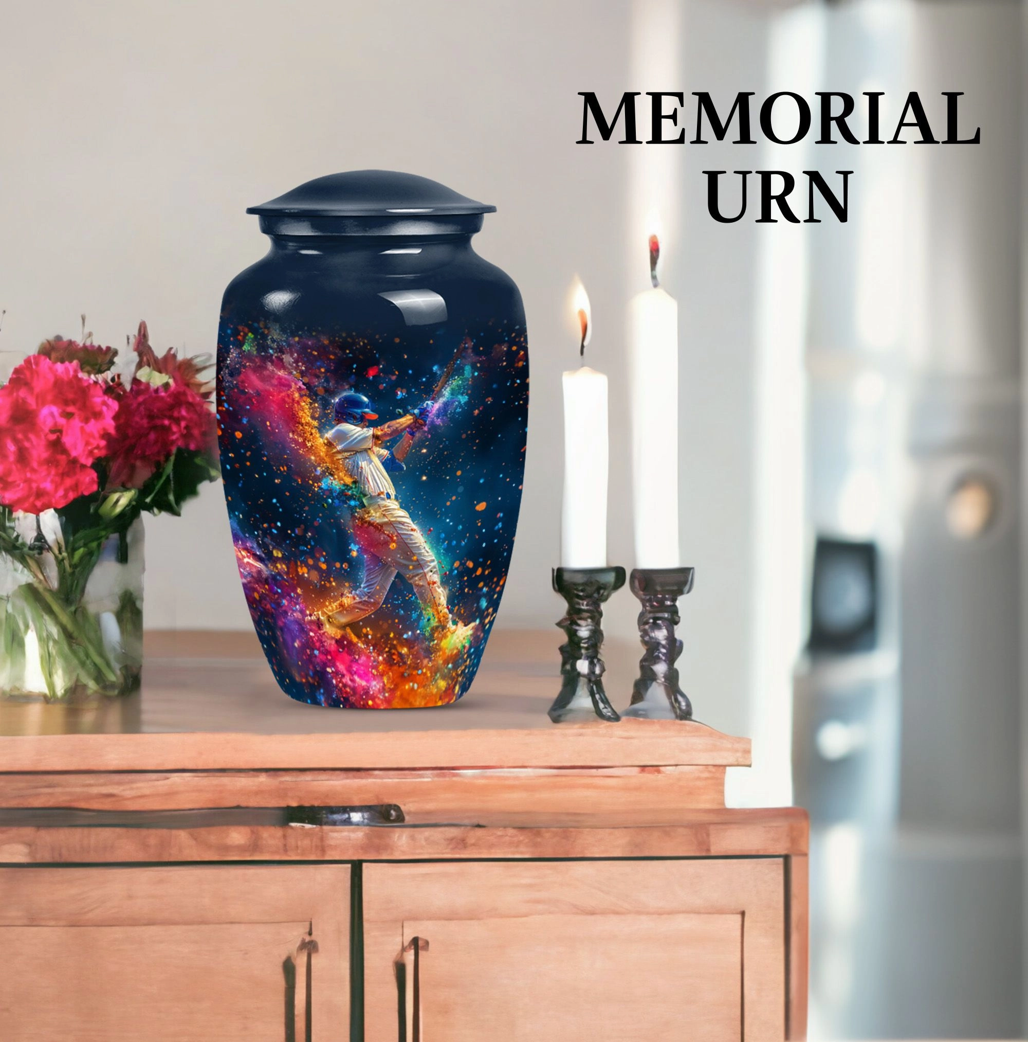 Heartfelt Tribute Baseball Cremation Urn - Durable Large Capacity