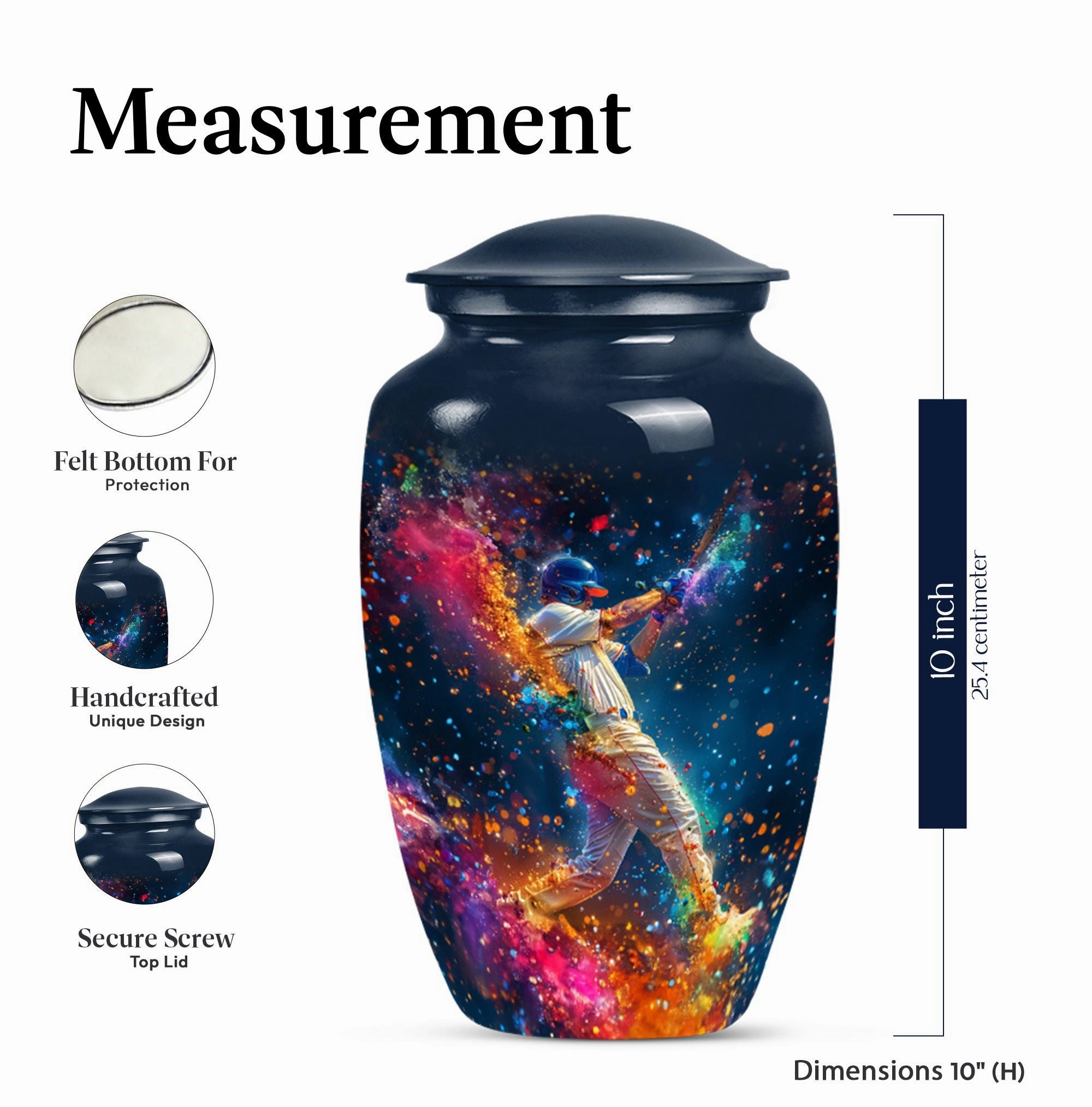 Heartfelt Tribute Baseball Cremation Urn - Durable Large Capacity