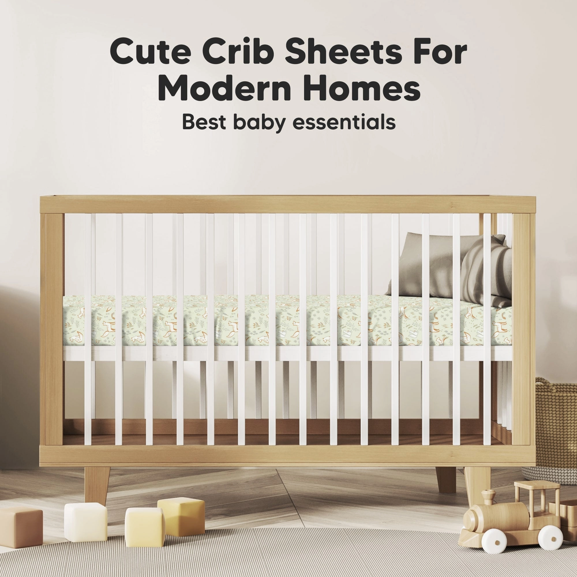 Isla Fitted Crib Sheets (Foxtrot)