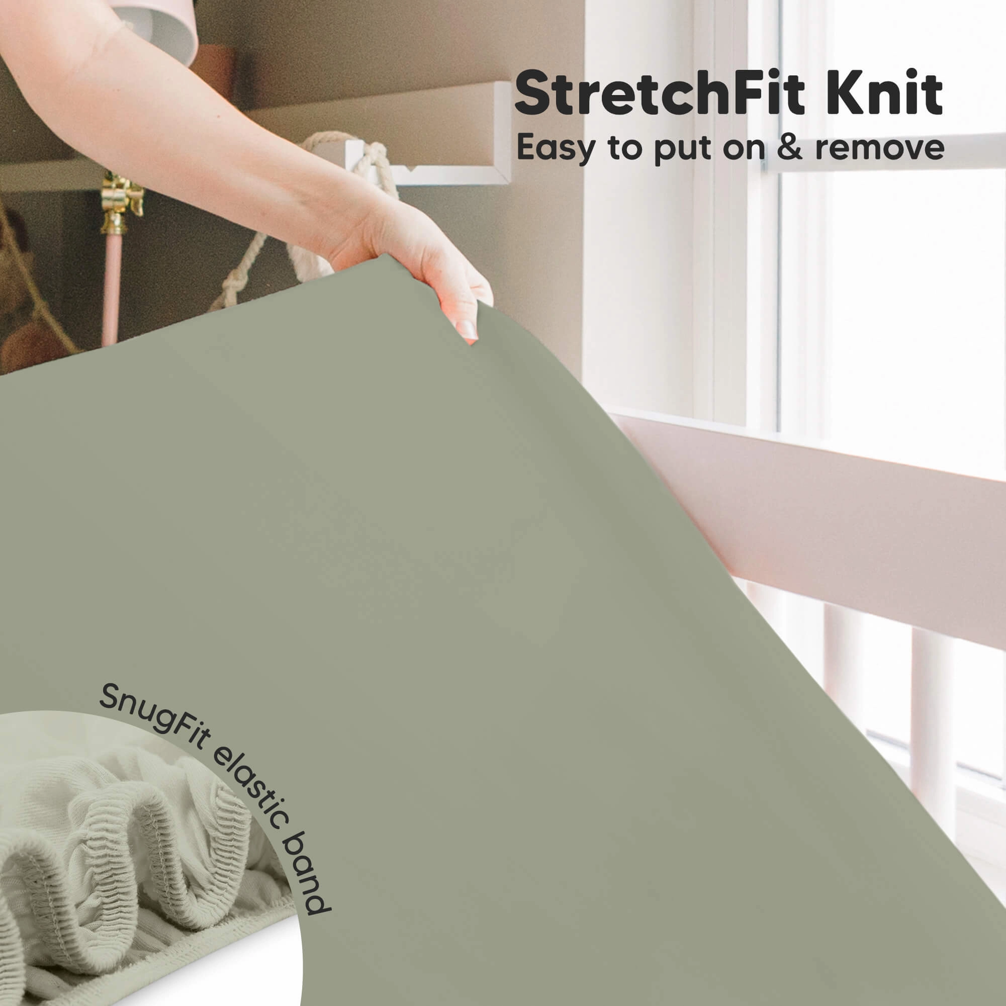 Isla Fitted Crib Sheets (Lichen)
