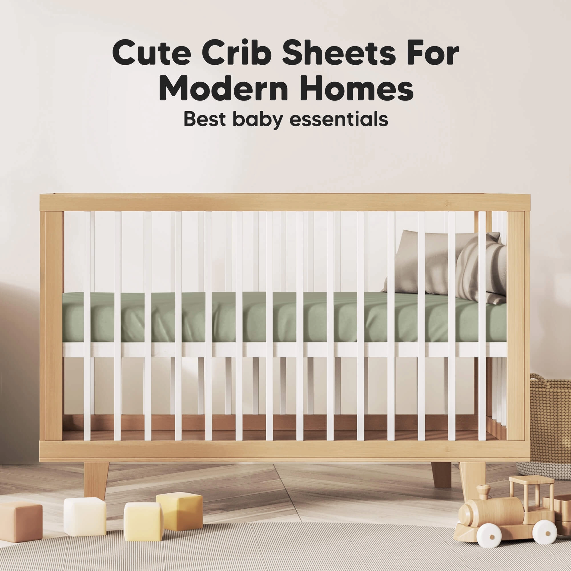 Isla Fitted Crib Sheets (Lichen)