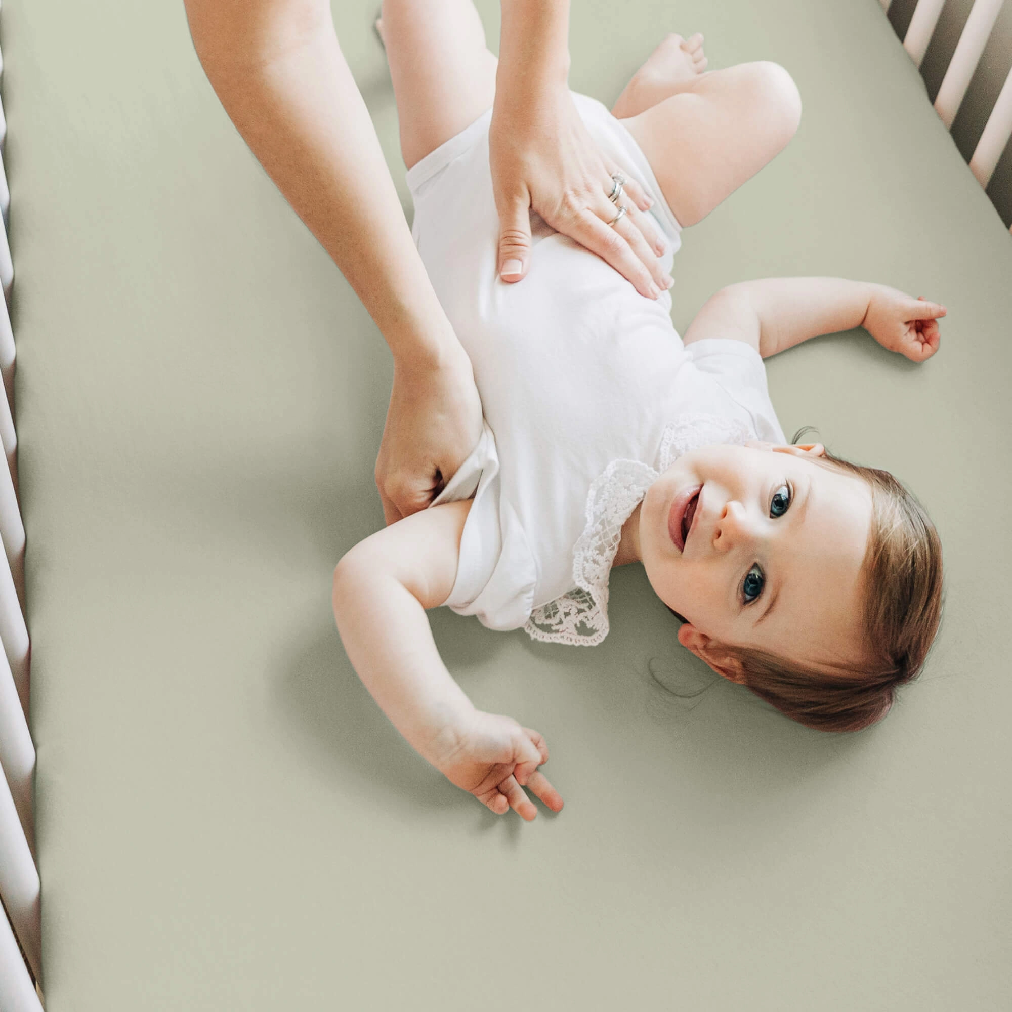 Isla Fitted Crib Sheets (Lichen)