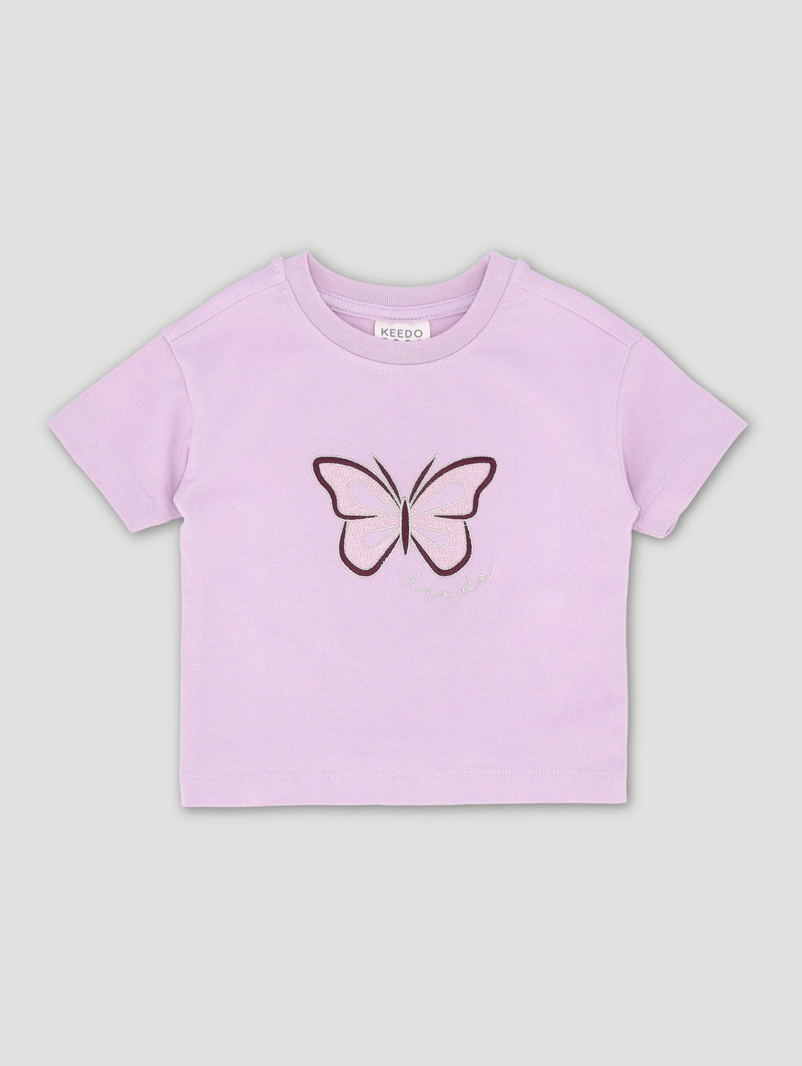 Keedo Girls Butterfly Short Sleeve Fashion Tee