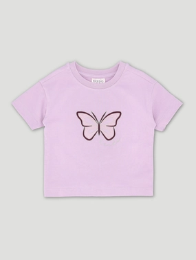 Keedo Girls Butterfly Short Sleeve Fashion Tee