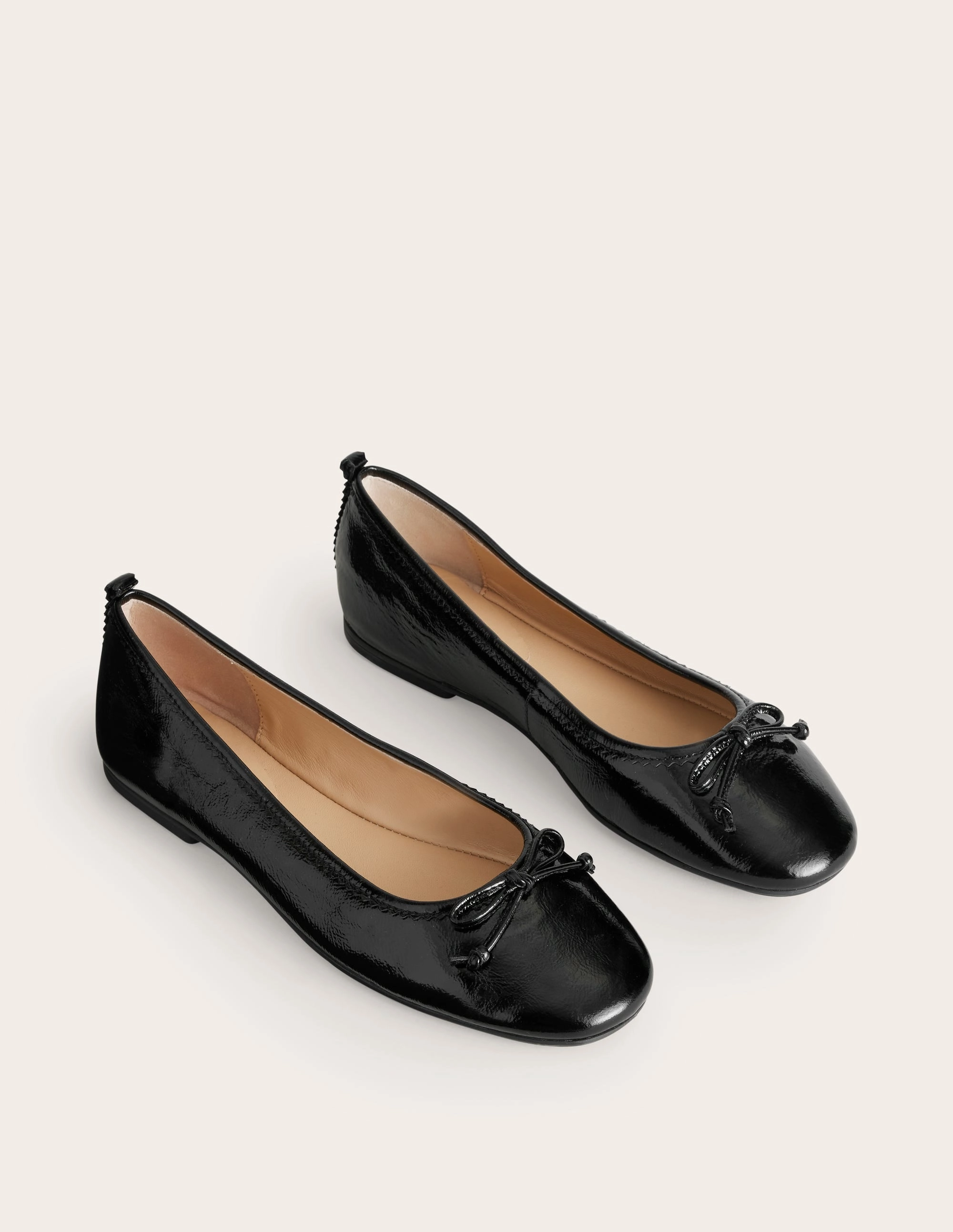 Kitty Flexi Sole Ballet Pumps-Black Patent