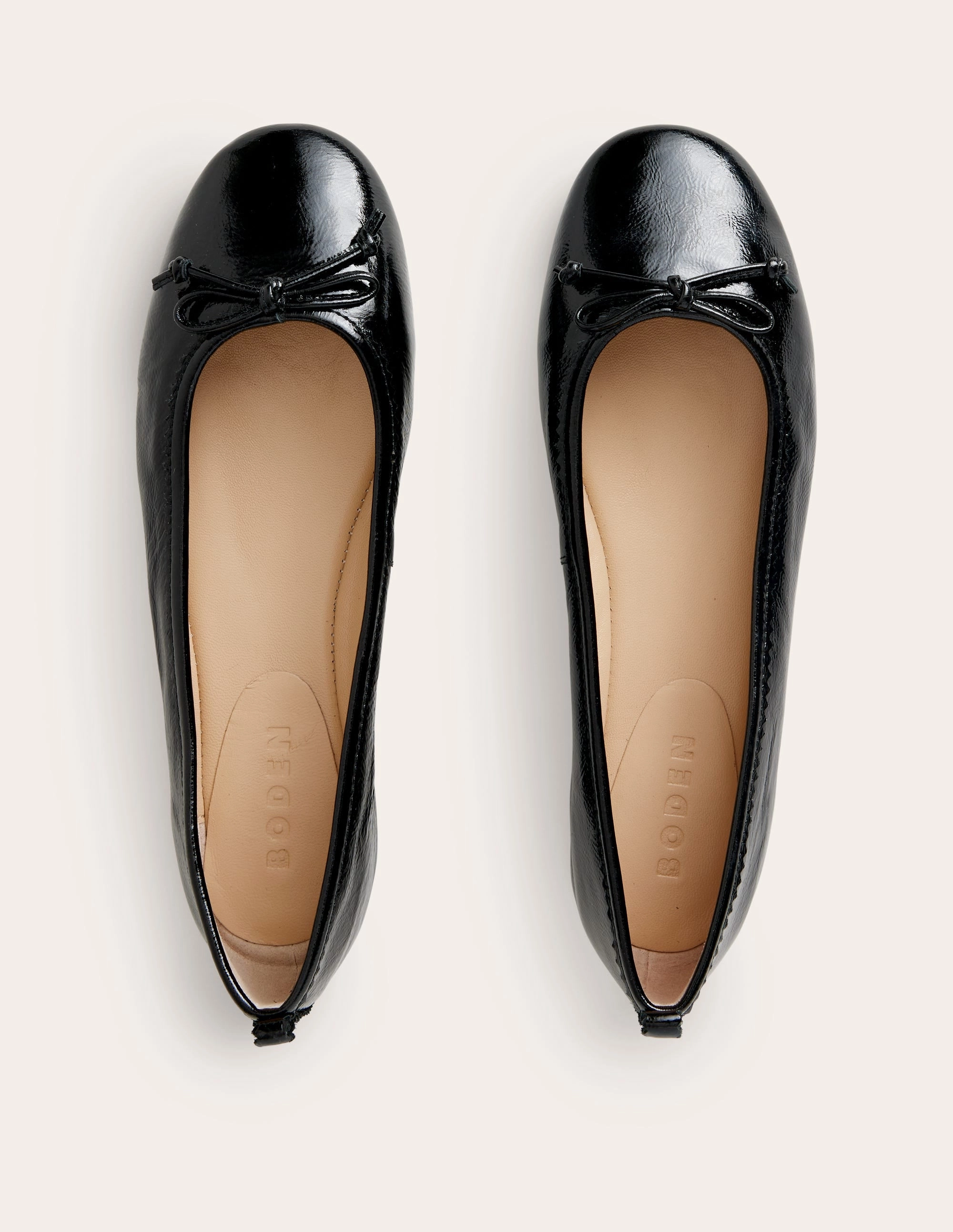 Kitty Flexi Sole Ballet Pumps-Black Patent