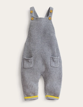 Knitted Dungarees-Grey Marl