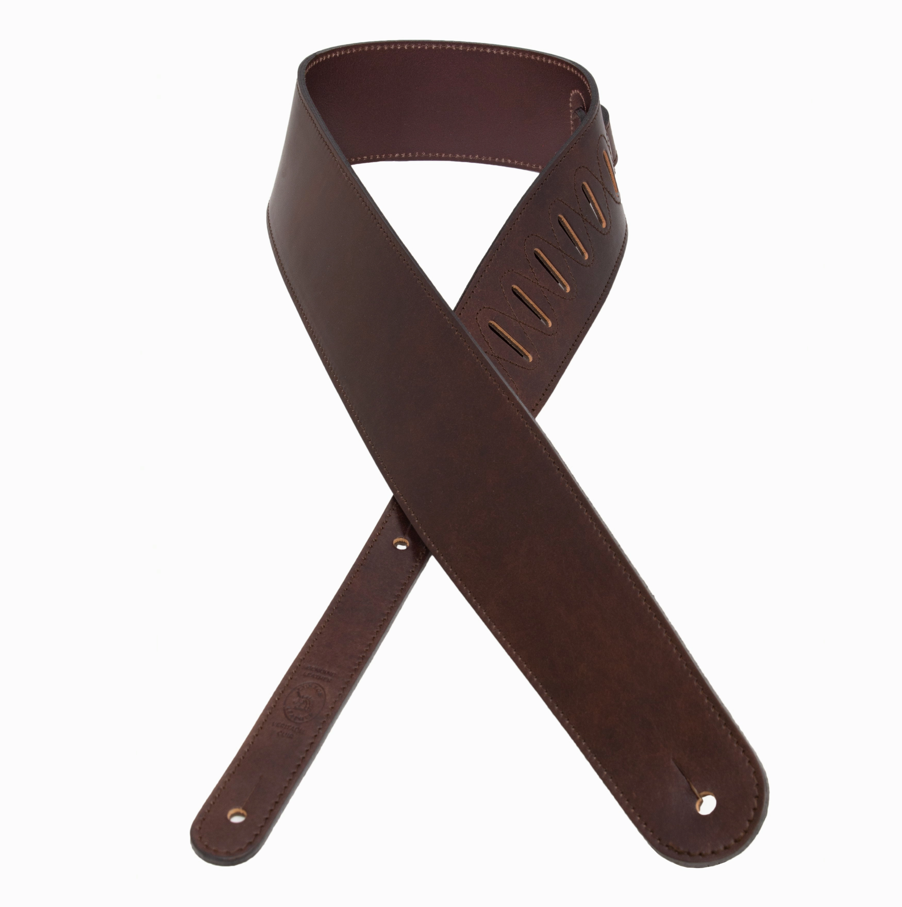 La Grange - Lightweight Hand Stained Cognac Full Grain Leather Guitar Strap