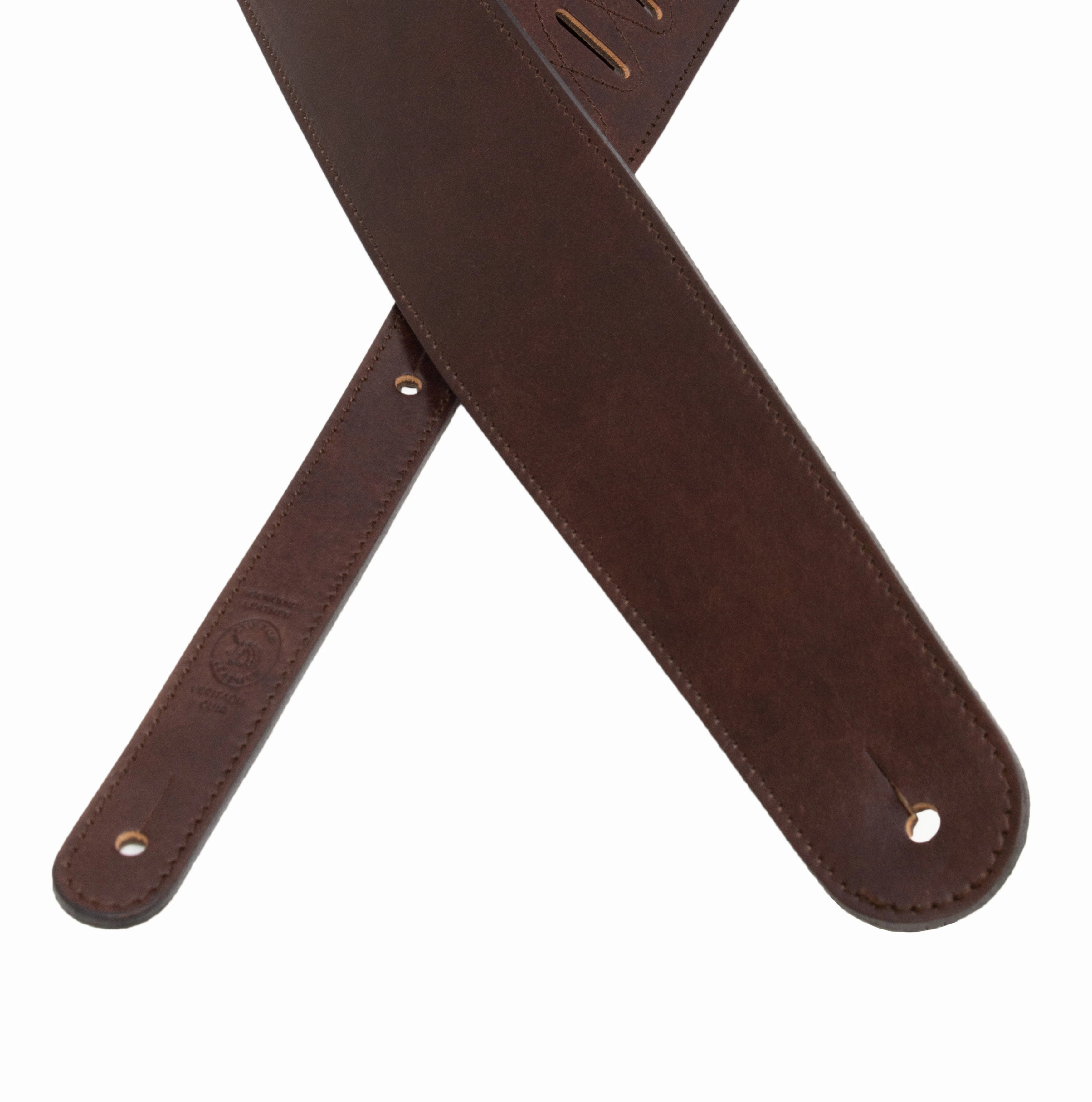 La Grange - Lightweight Hand Stained Cognac Full Grain Leather Guitar Strap