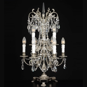 Large Lead Crystal Table Light With 9 Lights