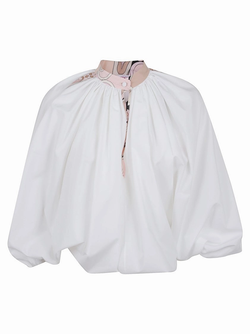 Lightweight Cotton Poplin Blouse With Silk Accents