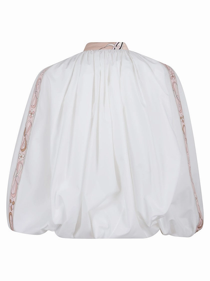 Lightweight Cotton Poplin Blouse With Silk Accents