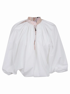 Lightweight Cotton Poplin Blouse With Silk Accents