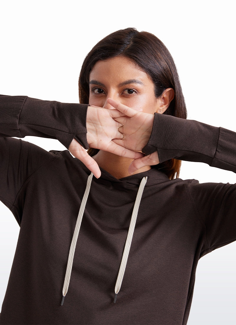 Lightweight Pullover Hoodies with Thumb Holes
