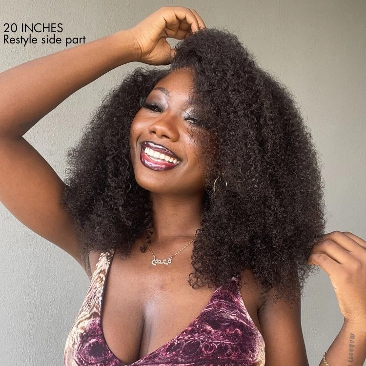 Luvme Hair PartingMax Glueless Wig Kinky Curly 7x6 Closure HD Lace Long Curly Wig Pre Cut & Plucked & Bleached Ready to Go